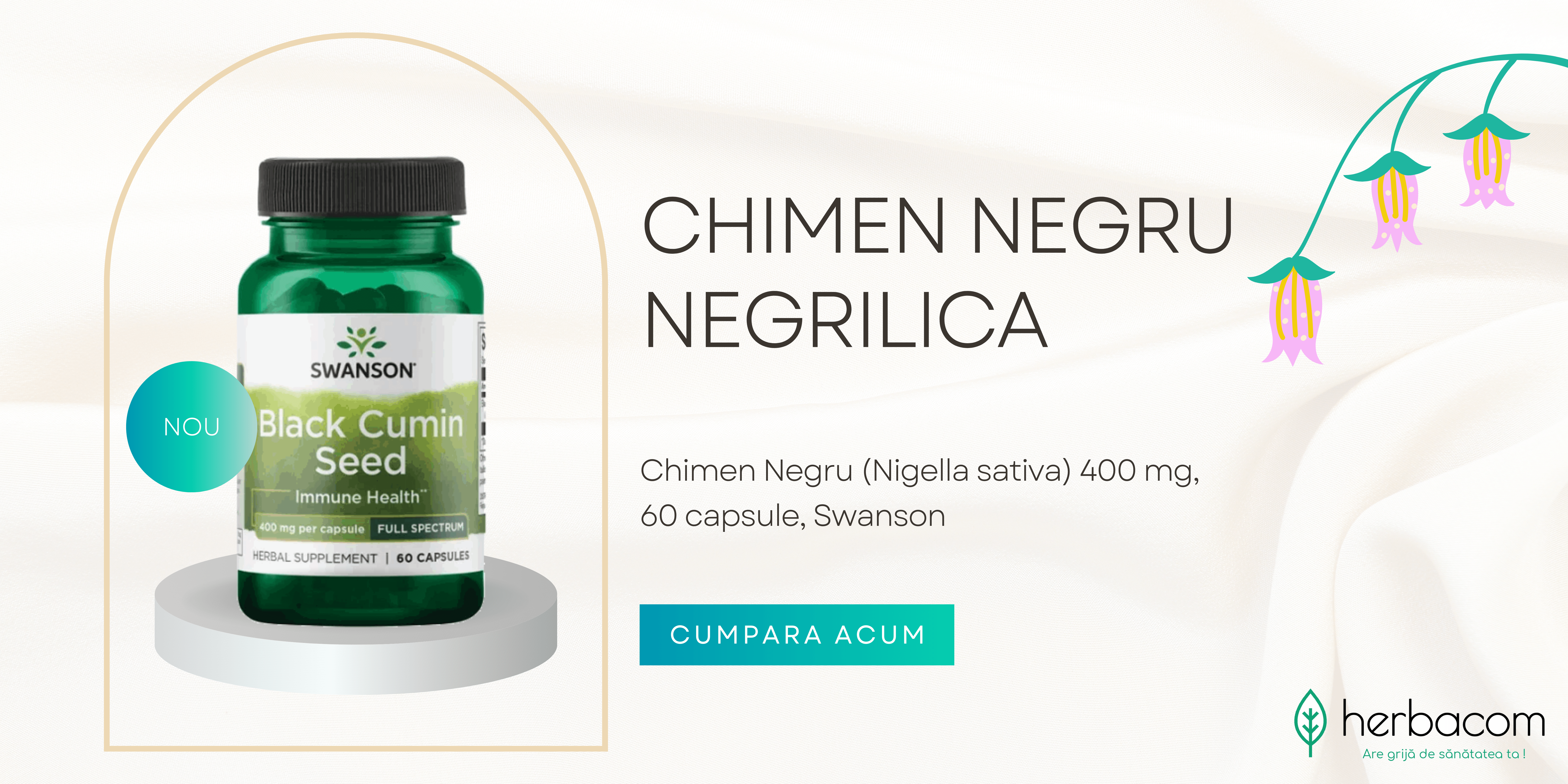 Acasa 5 chimen negru negrilica 400 mg 60 capsule